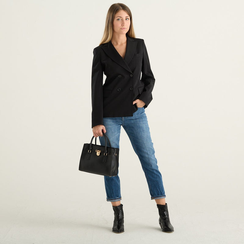 Weekend Max Mara blazer doppiopetto donna Colibri in jersey punto Milano nero