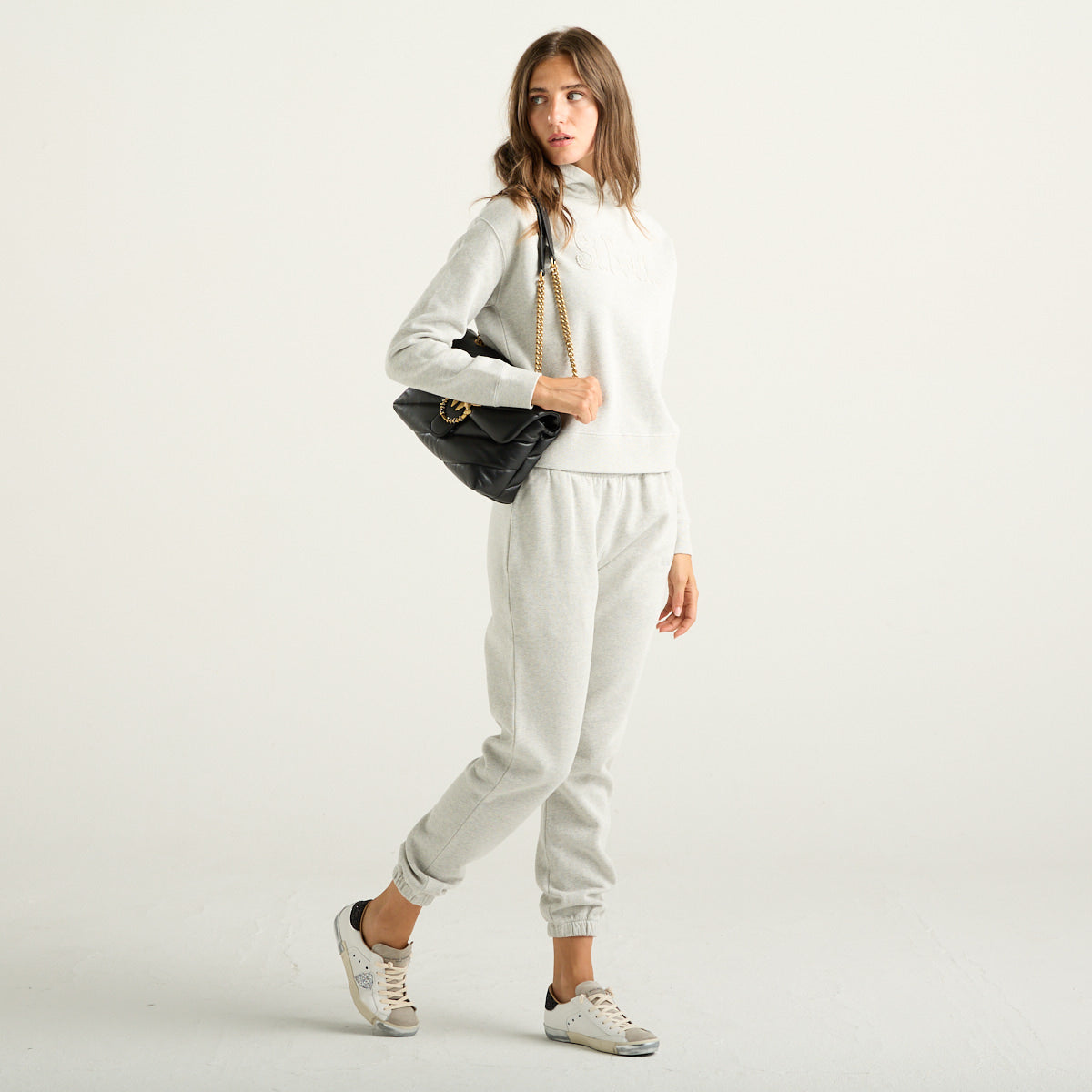MC2 Saint Barth Mindy Felpa Donna Grigio Mélange con Cappuccio