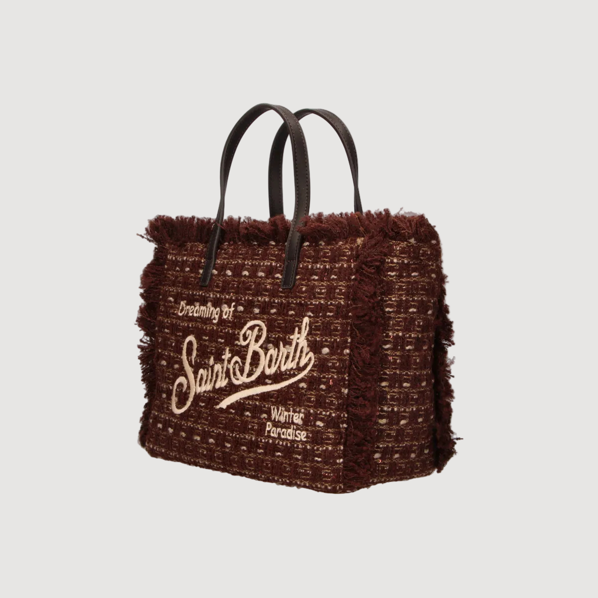 Mc2 Saint Barth borsa Colette tweed marrone