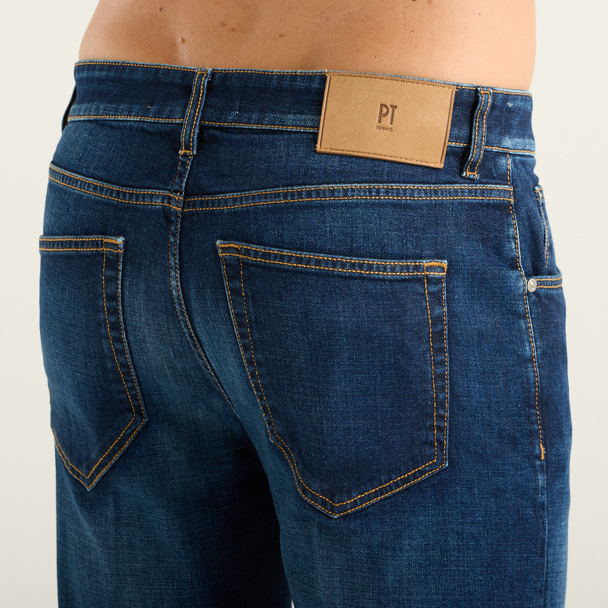 PT Torino jeans slim fit cinque tasche in denim blu