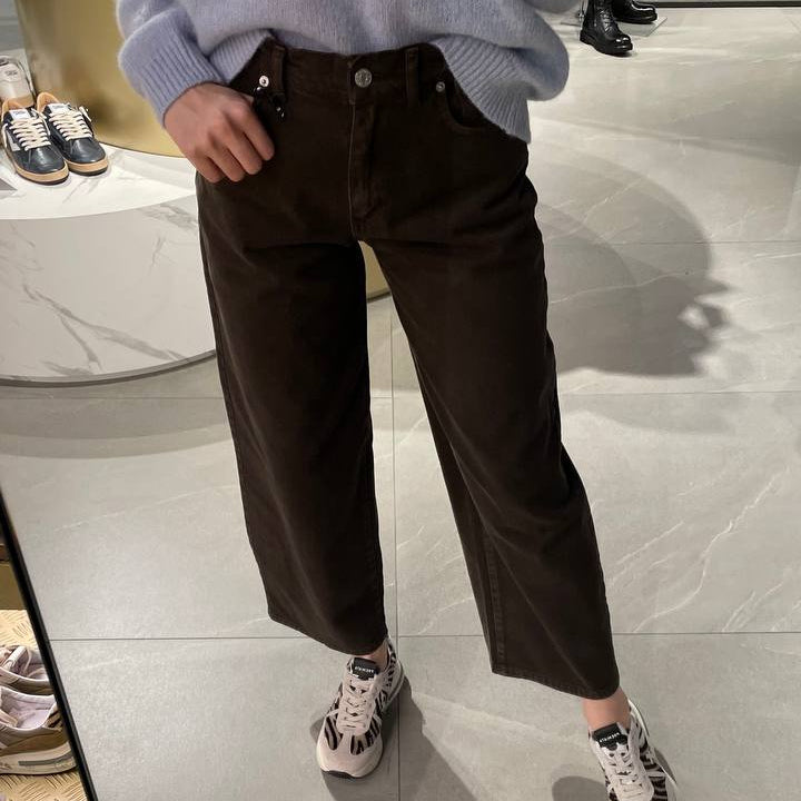 Haveone pantalone Bella in denim marrone