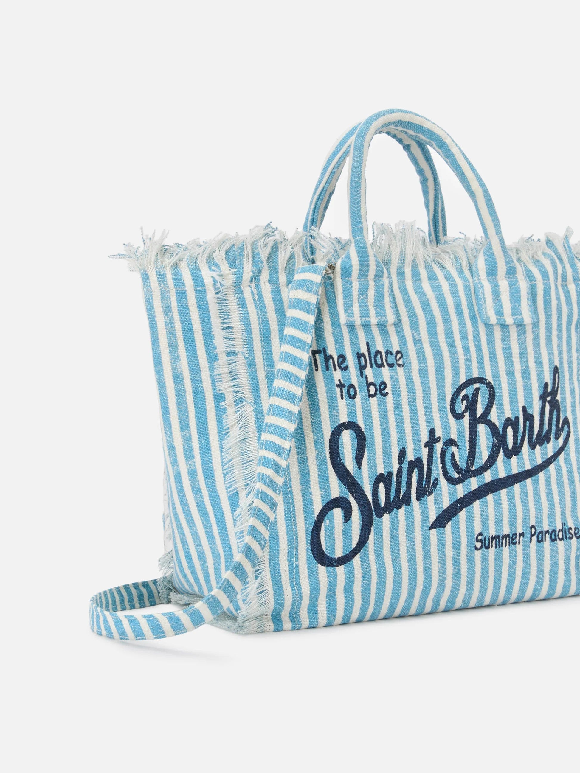 Mc2 Saint Barth borsa colette a righe azzurre