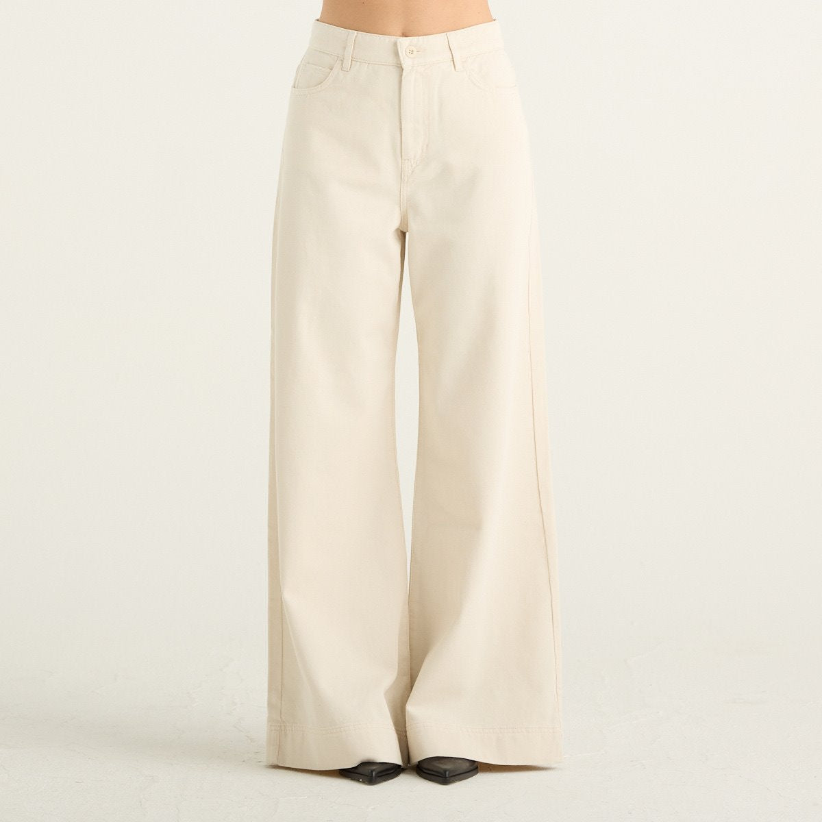 Weekend Max Mara pantaloni donna Canneti wide leg in cotone écru