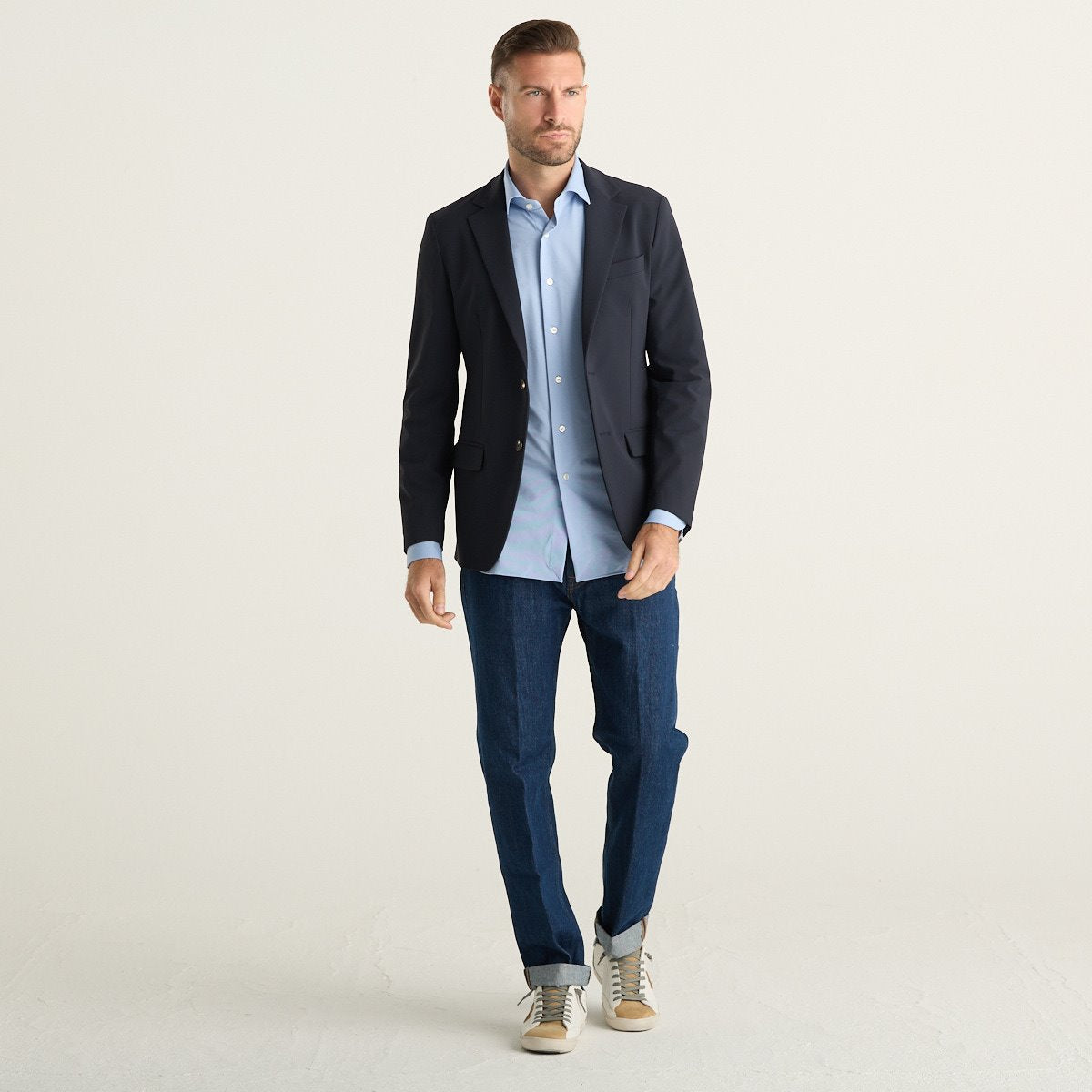RRD Surflex Winter Micro Blazer Giacca Uomo Blu Navy con Revers