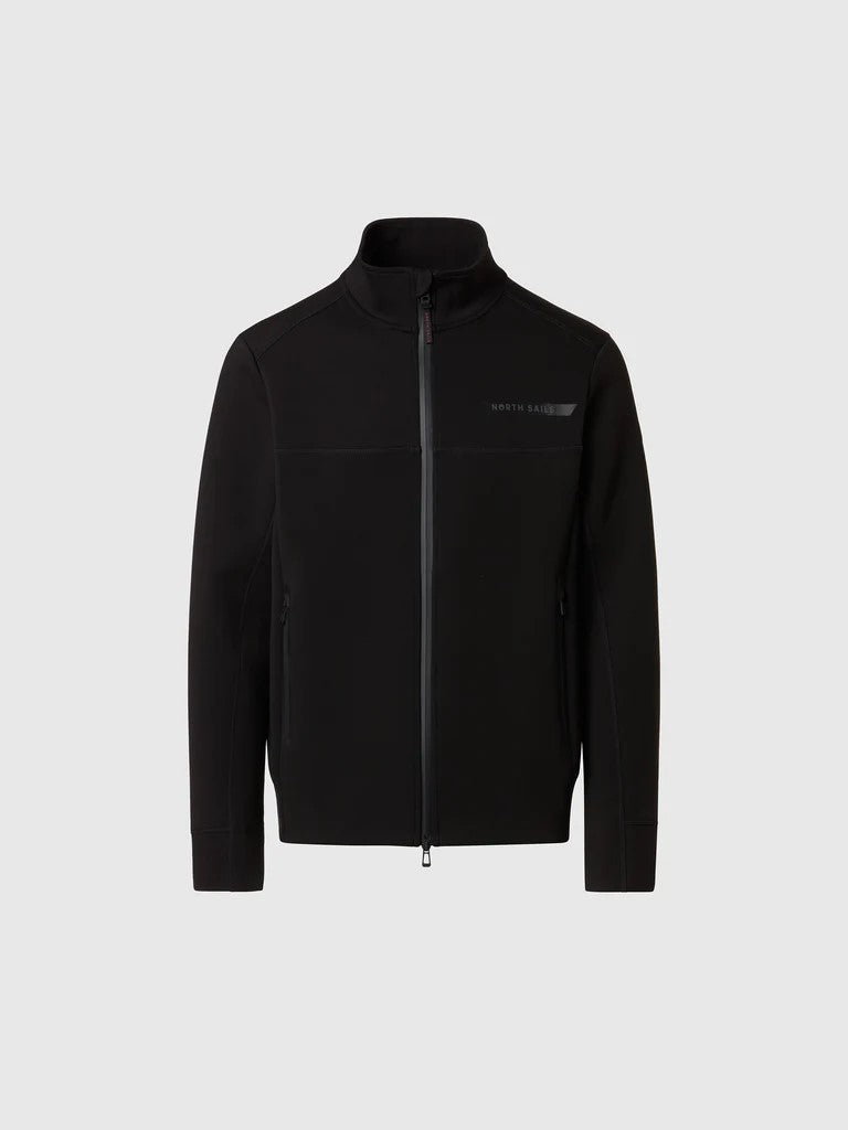 North Sails felpa con zip integrale nero