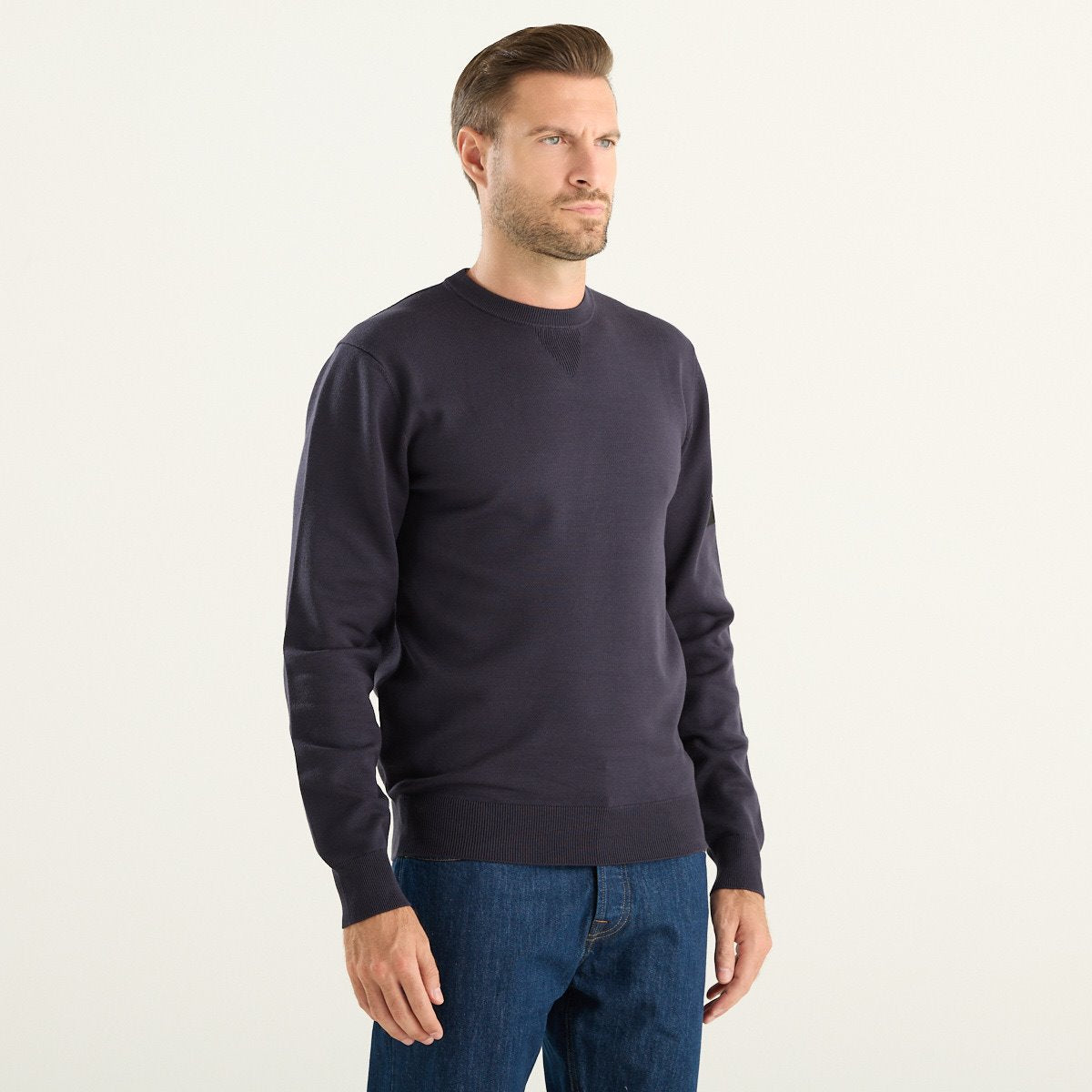 Outhere maglia uomo girocollo blu navy con patch logo