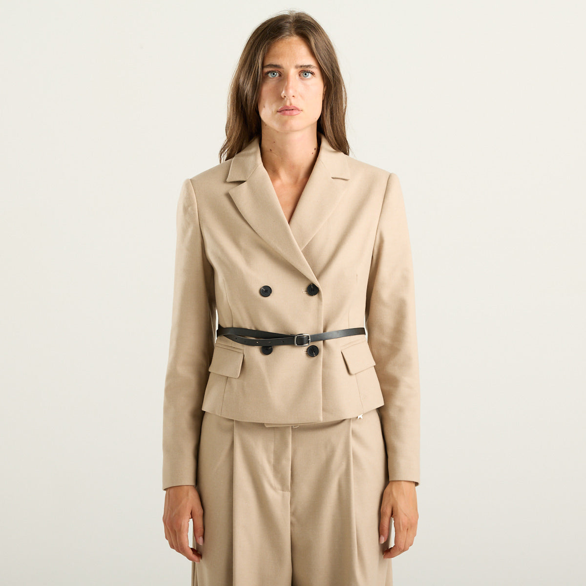 Souvenir Completo Donna Beige Giacca e Pantalone