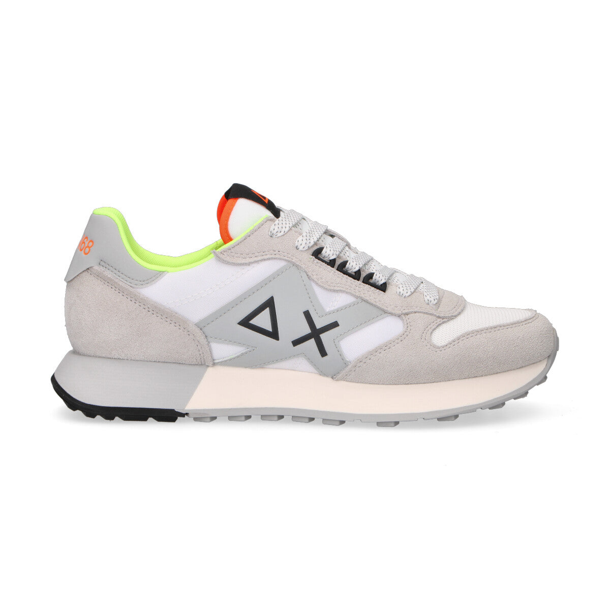 Sun68 sneaker Jaki 2.0 Fluo in nylon bianco grigio