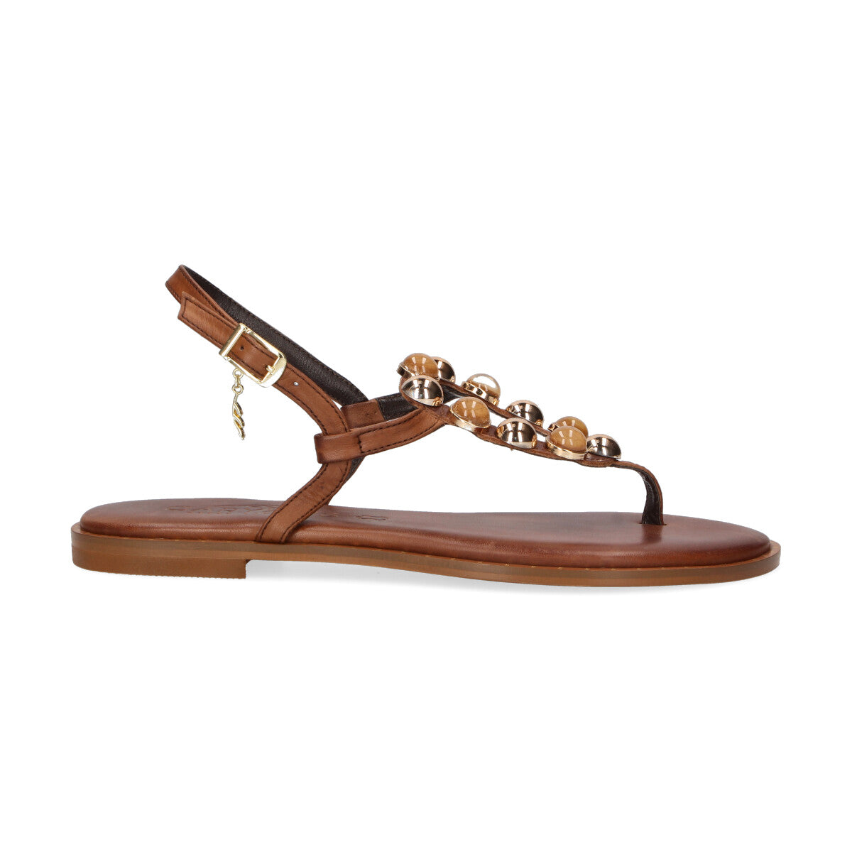 Caryatis sandalo con gioielli pelle cuoio