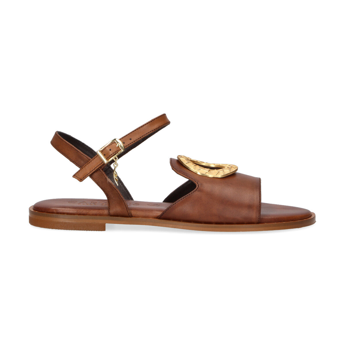 Caryatis sandalo con gioiello pelle cuoio