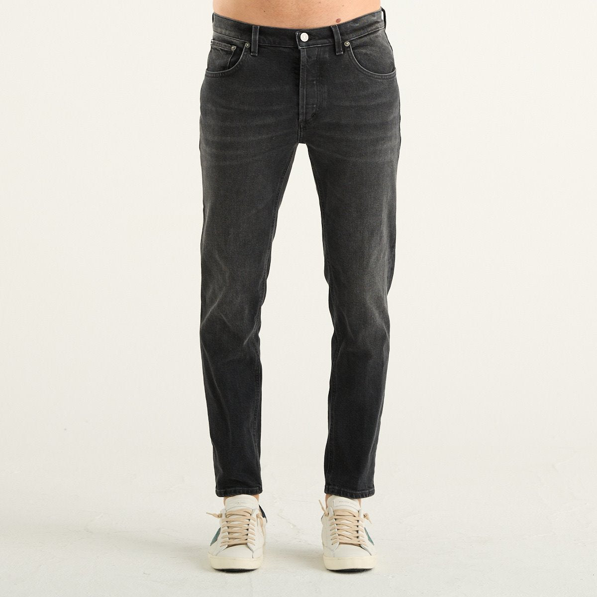 Dondup jeans uomo Brighton carrot fit nero lavato
