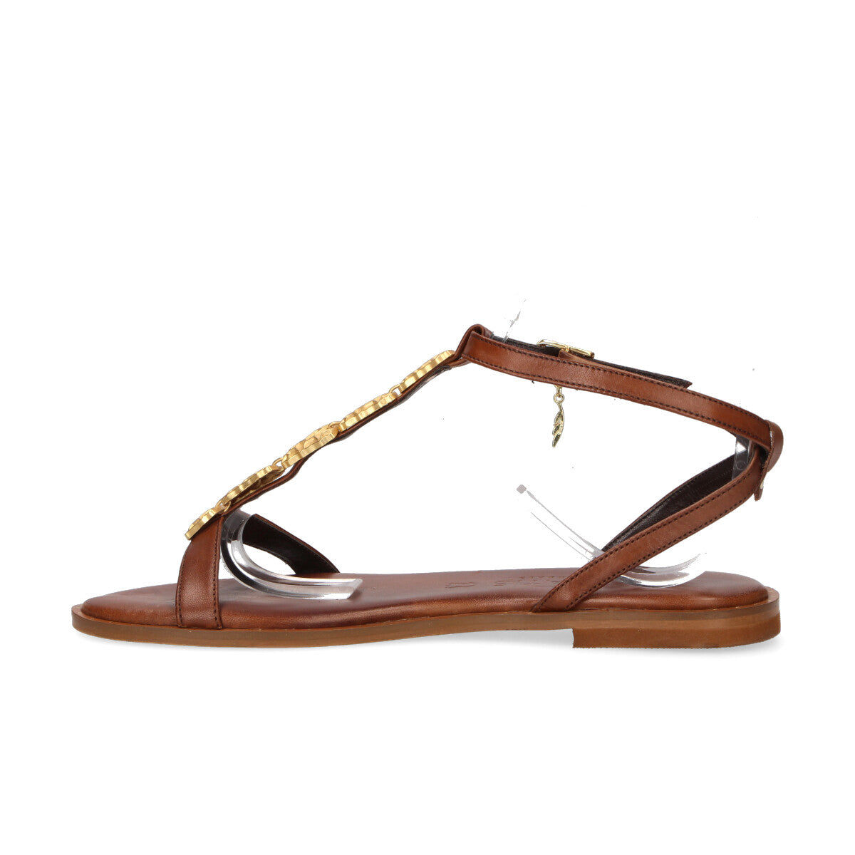 Caryatis sandalo gioielli e incrocio pelle cuoio