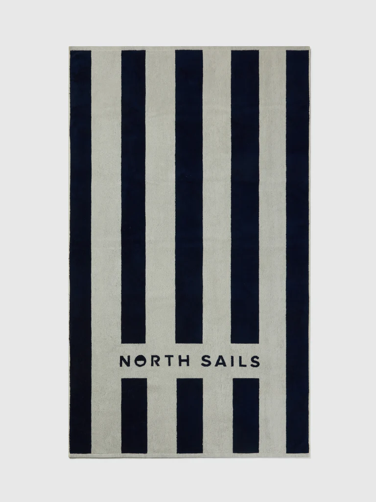 North Sails Telo mare con logo righe bianco blu