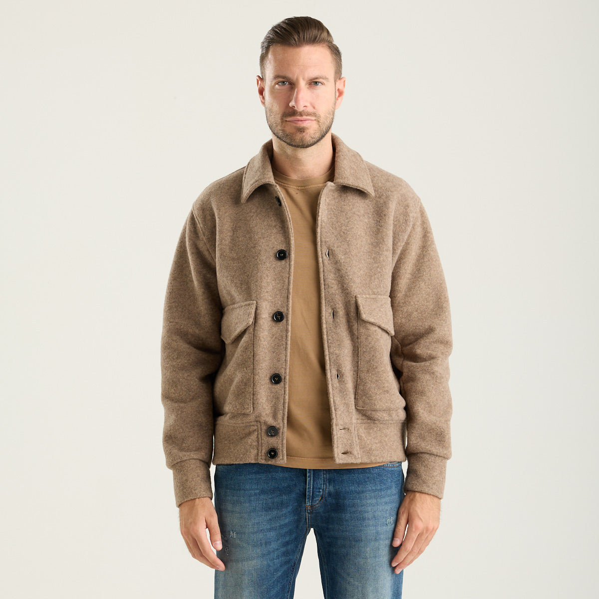 Dondup giacca in lana tinta unita beige