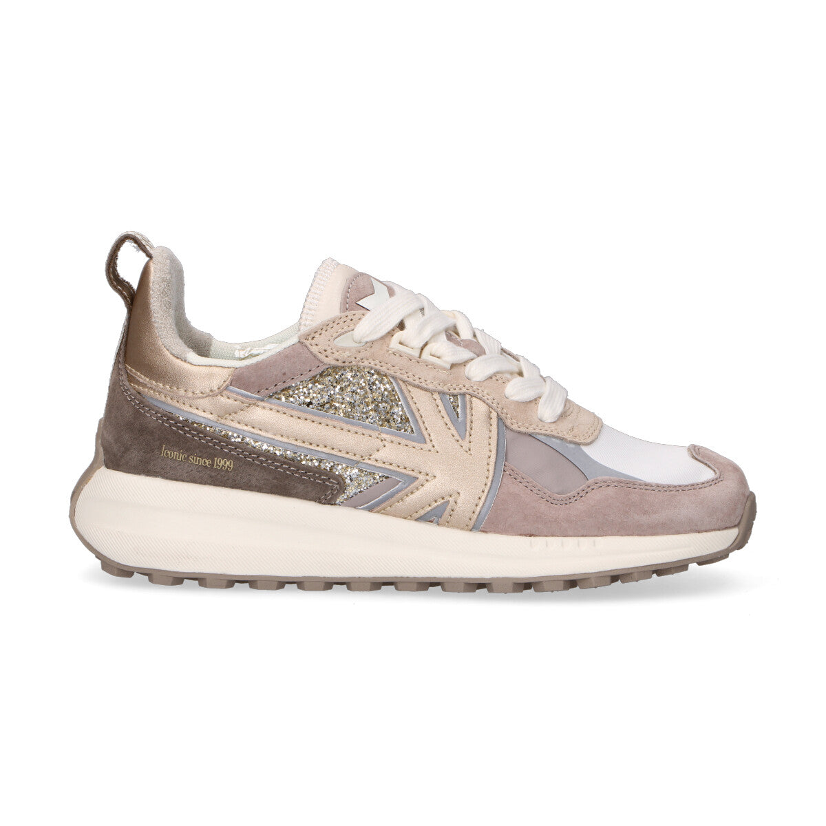 Kaotiko sneaker Detroit con strass beige