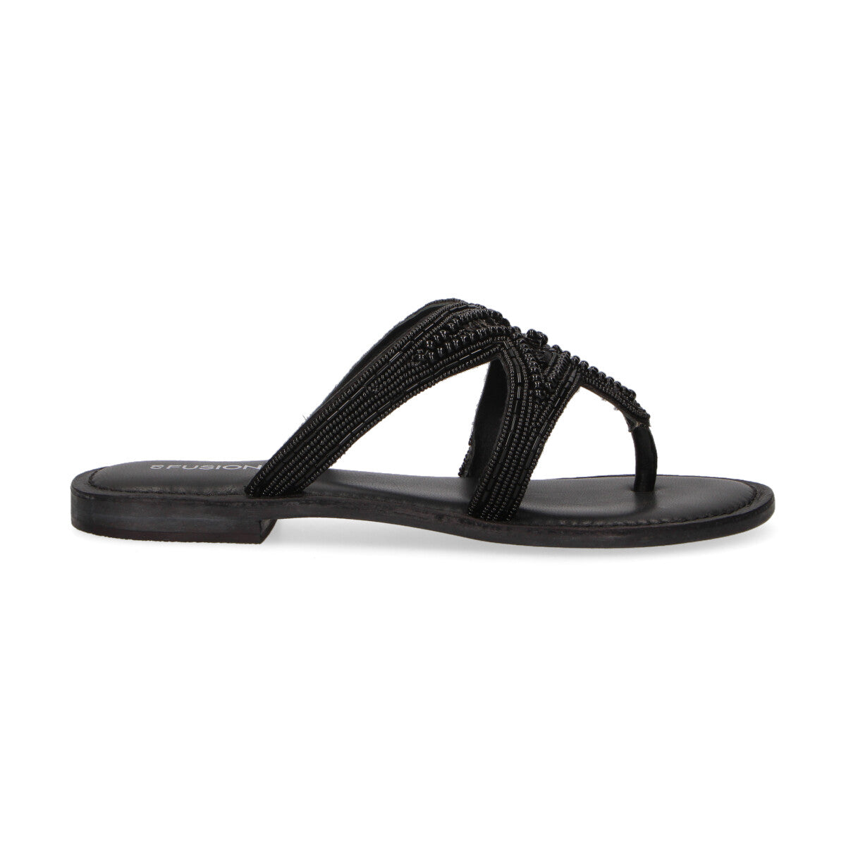 Coral Blue ciabatta in pelle nera