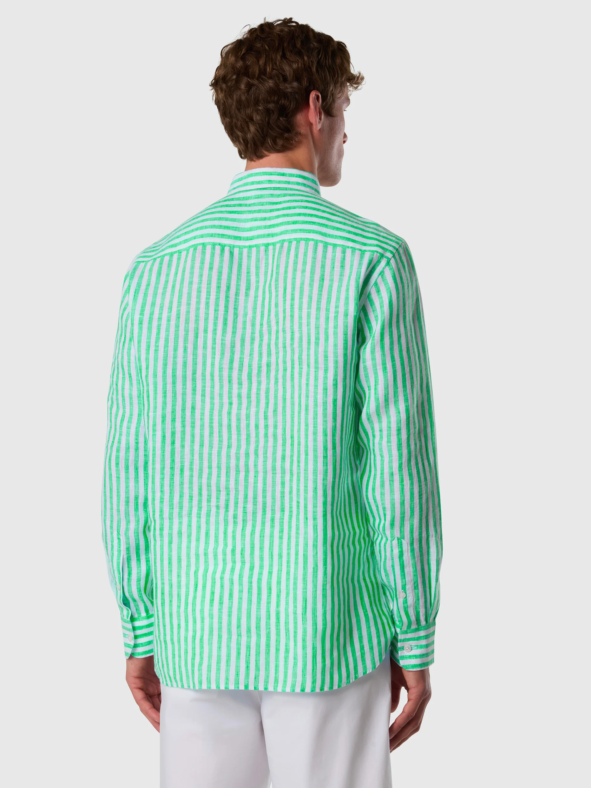 North Sails camicia in linop a righe verdi