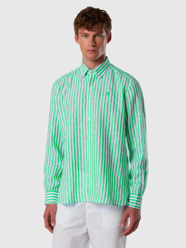 North Sails camicia in linop a righe verdi
