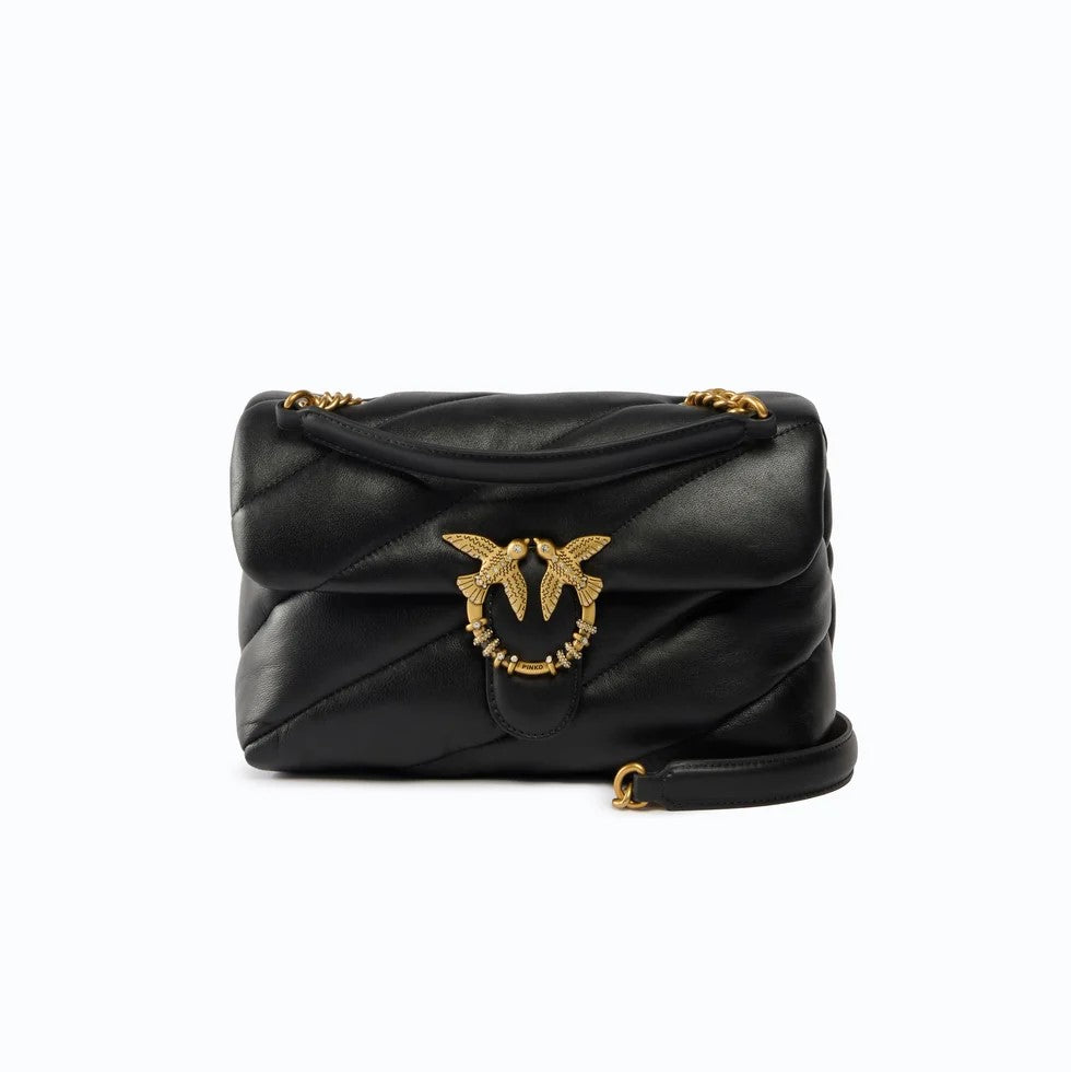 Pinko borsa a tracolla media Love Bag Puff in nappa trapuntata con fibbia gioiello
