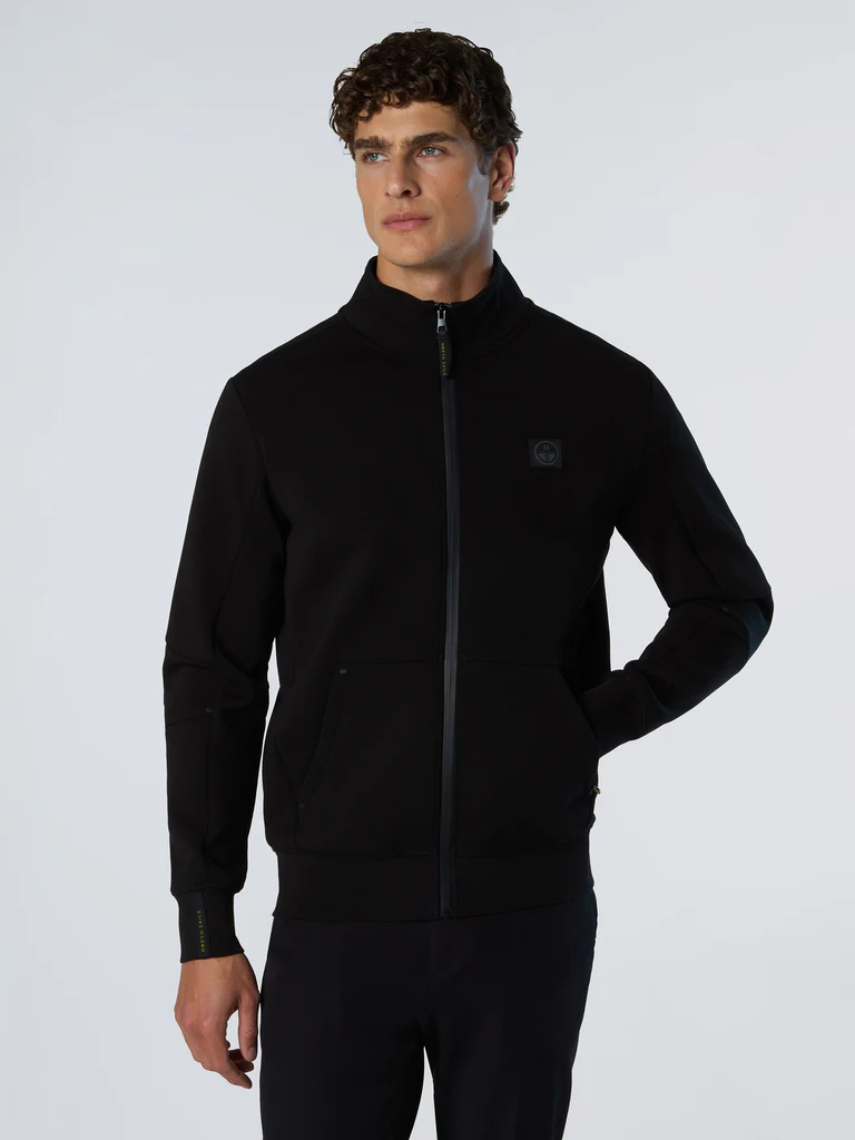 North Sails Felpa in scuba con zip nera