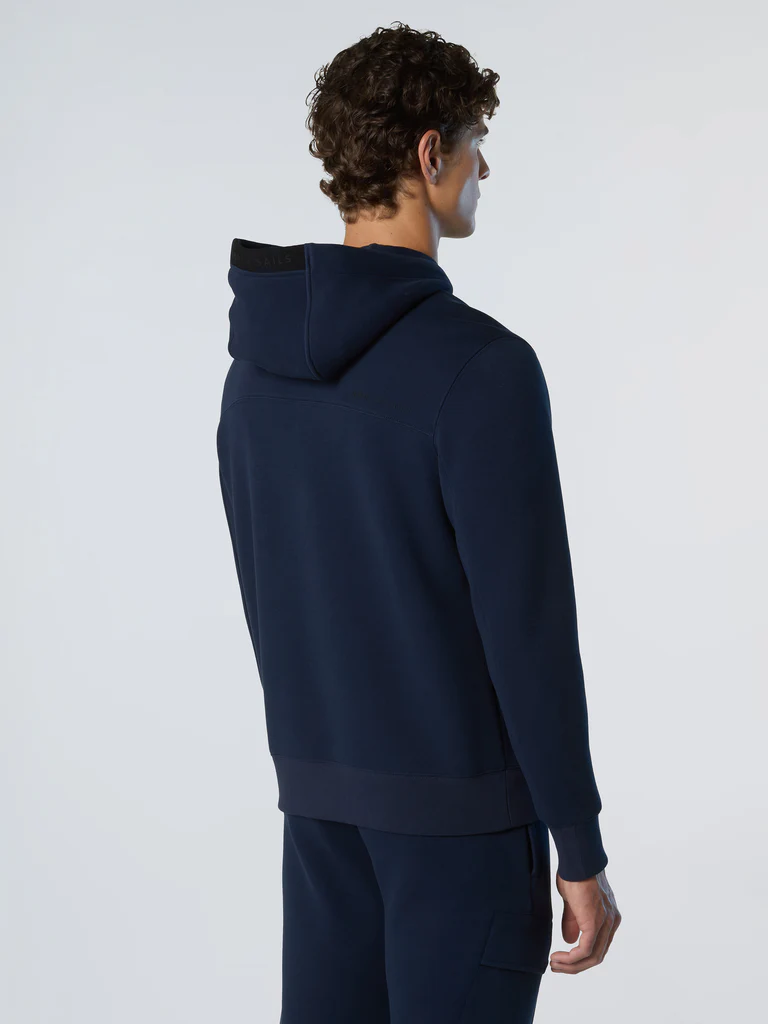 North Sails Felpa hoodie in piquet scuba blu