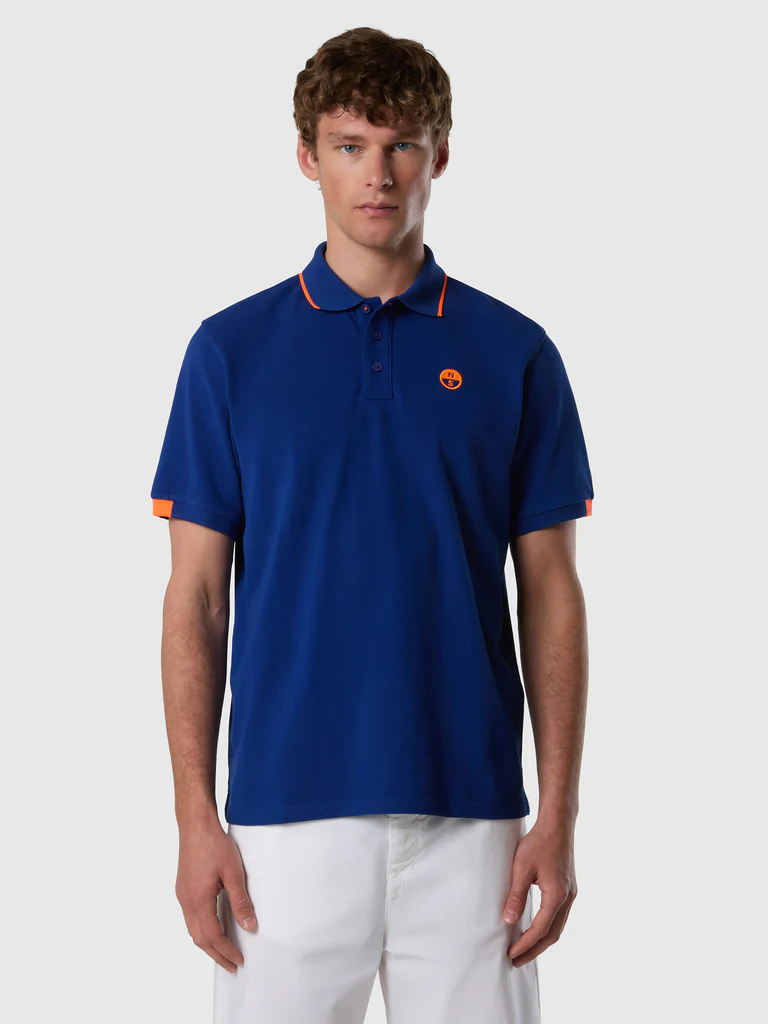 North Sails polo con dettagli fluo blu