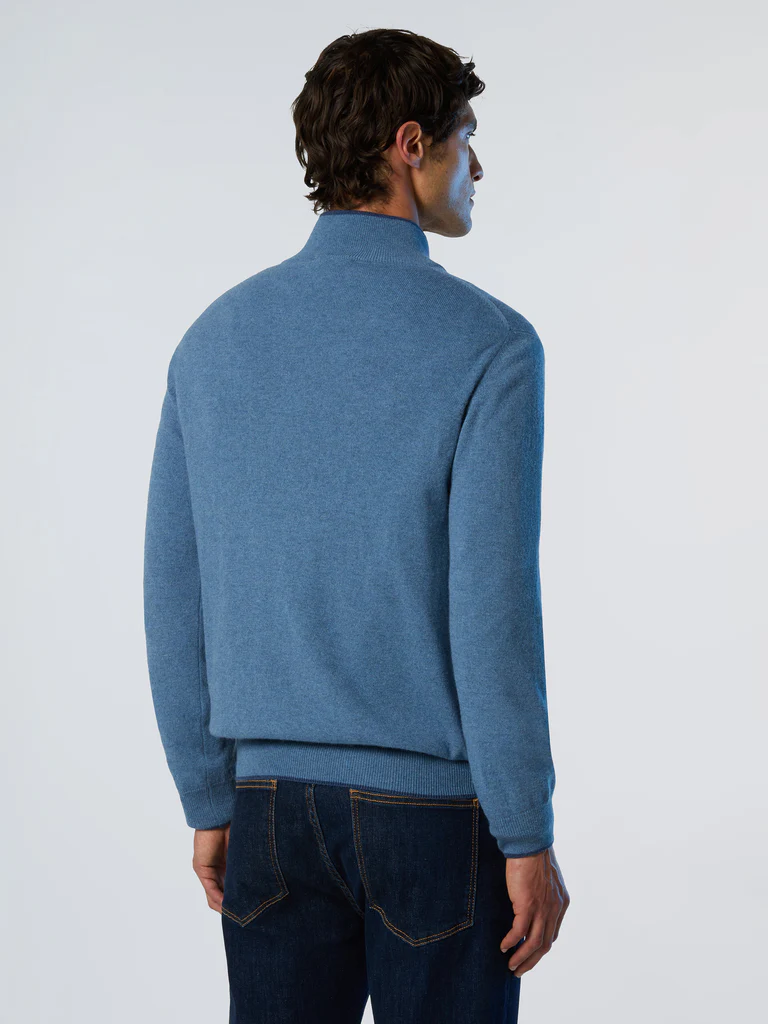 North Sails maglione con mezza zip blu