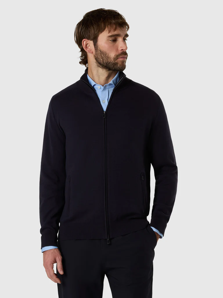North Sails cardigan con zip blu