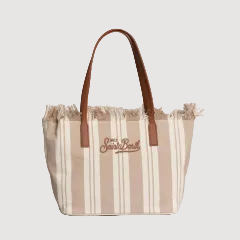 MC2 Saint Barth City media righe beige frange