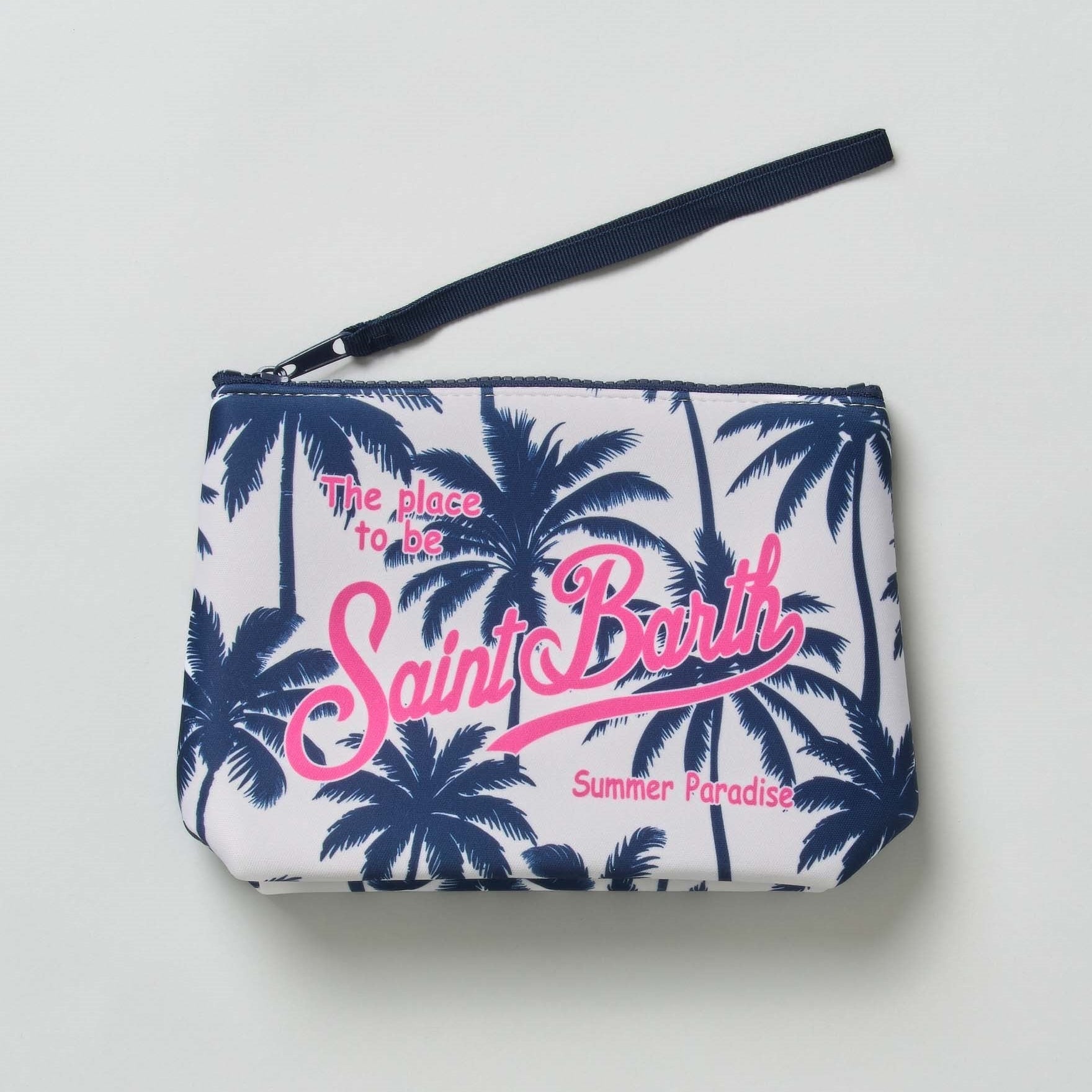 Mc2 Saint Barth pochette Aline Palm Allover blu