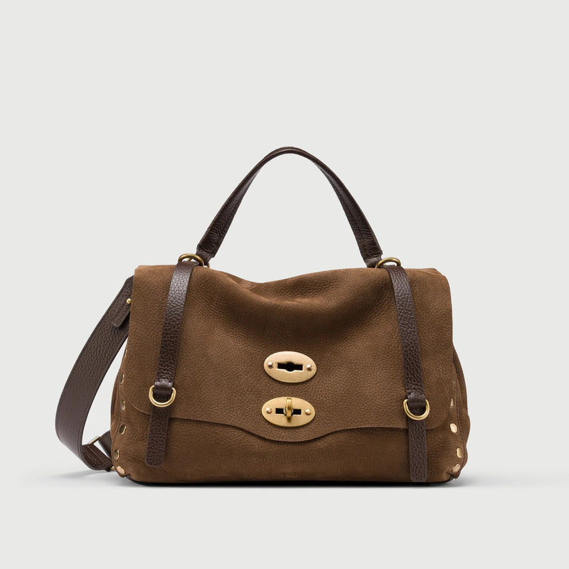 Zanellato borsa Postina Re Jones Nabuk Small Brown Tartufo di Norcia