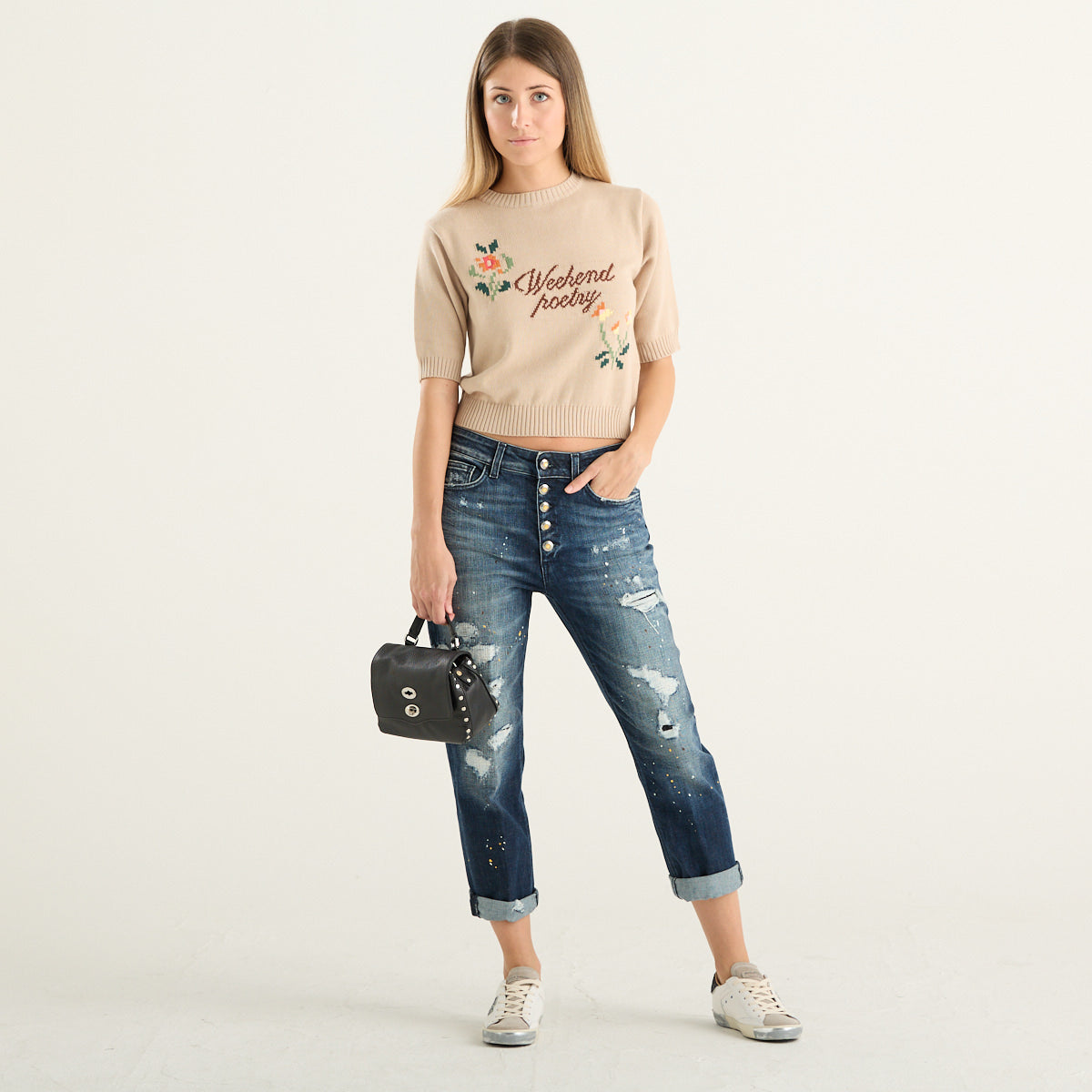 Dondup – Jeans Koons loose fit blu destroyed