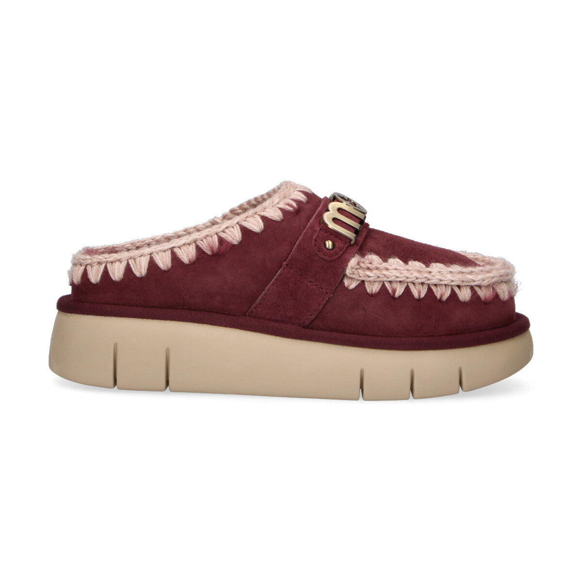 Mou ciabatta Bounce clog metal logo bordeaux