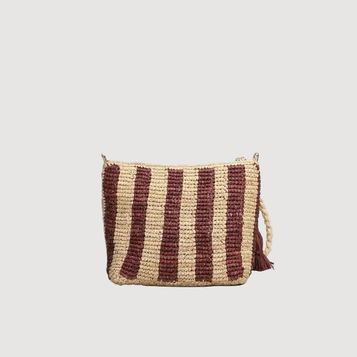 Mc2 Saint Barth pochette in raffia intrecciata con logo ricamato