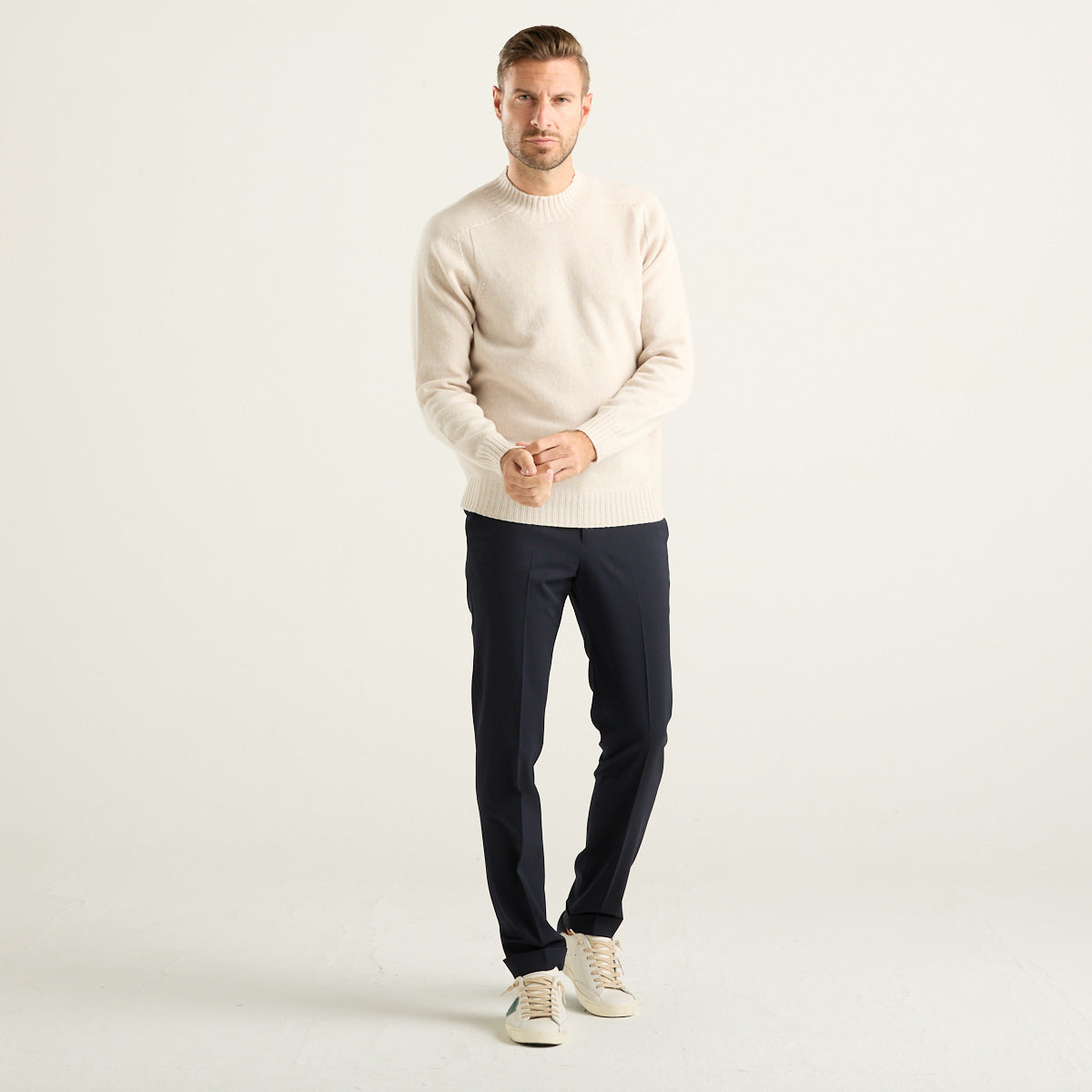 Gran Sasso maglione in lana Super Geelong bianco