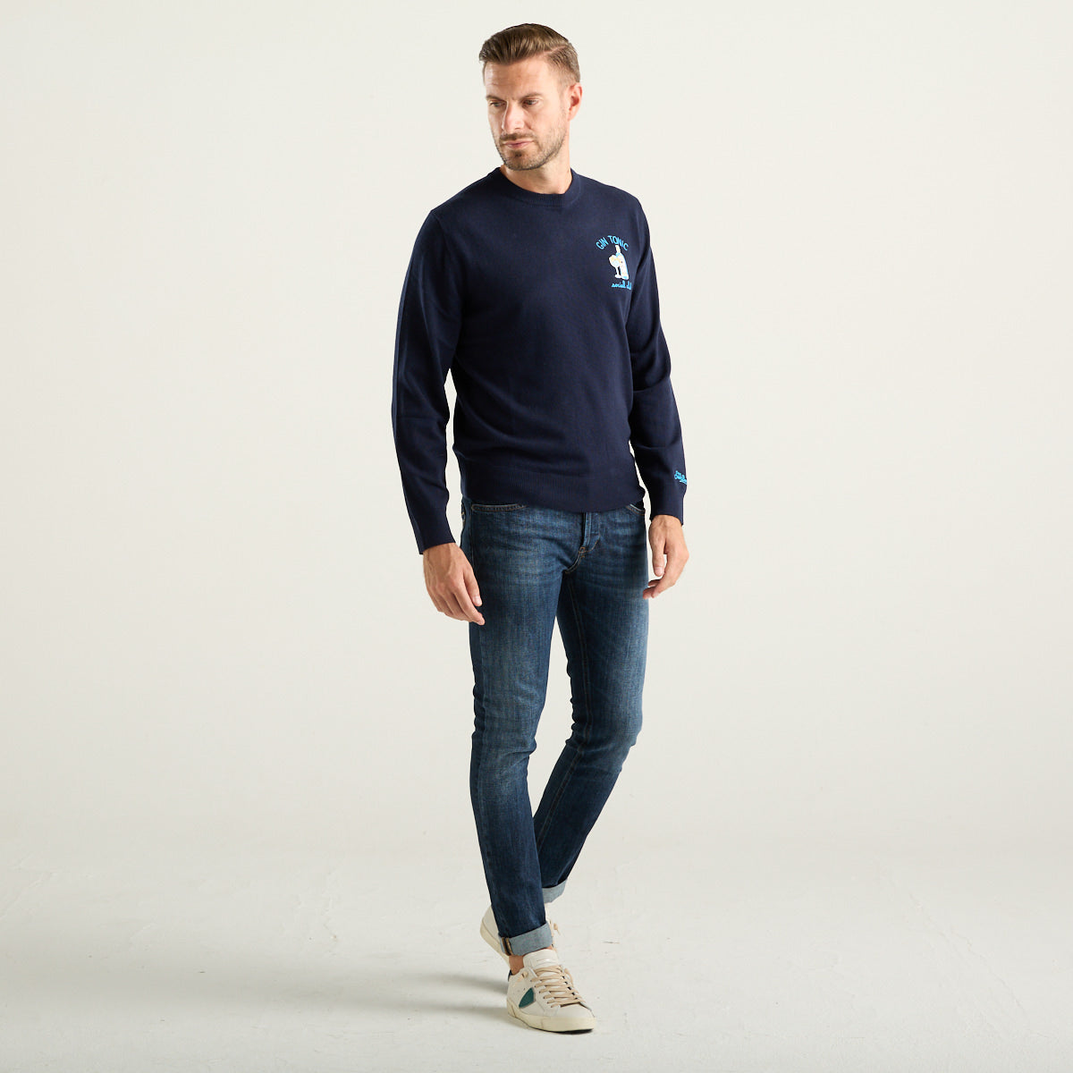 MC2 Saint Barth Heron Light Maglione Uomo Blu Gin Tonic