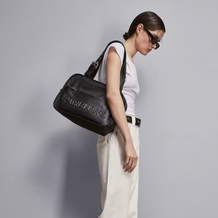 Patrizia Pepe borsa Shopping (IM)PERFECTION in pelle nera