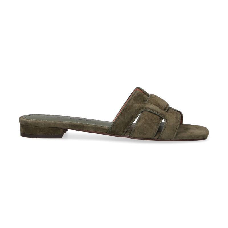 Bibi Lou ciabatta in camoscio verde