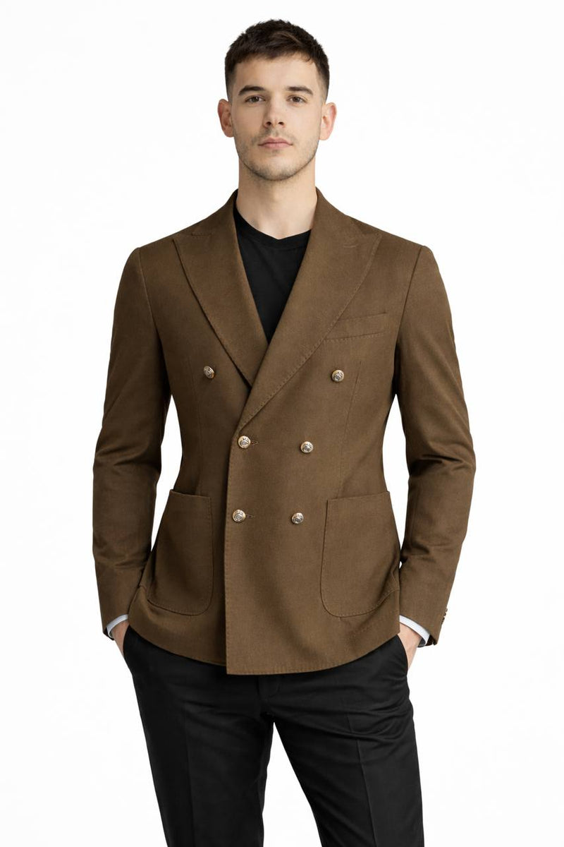 Circolo giacca doppiopetto in tessuto verde