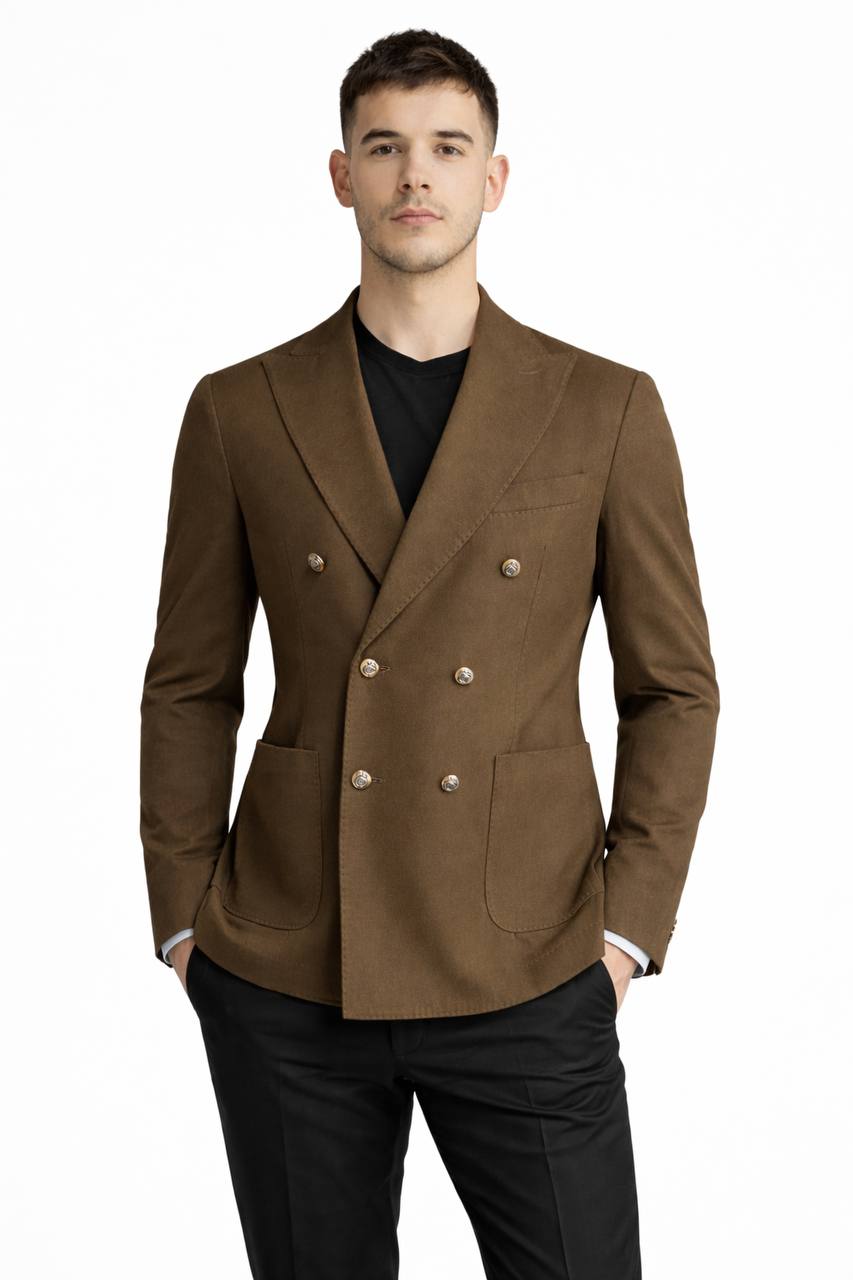 Circolo giacca doppiopetto in tessuto verde