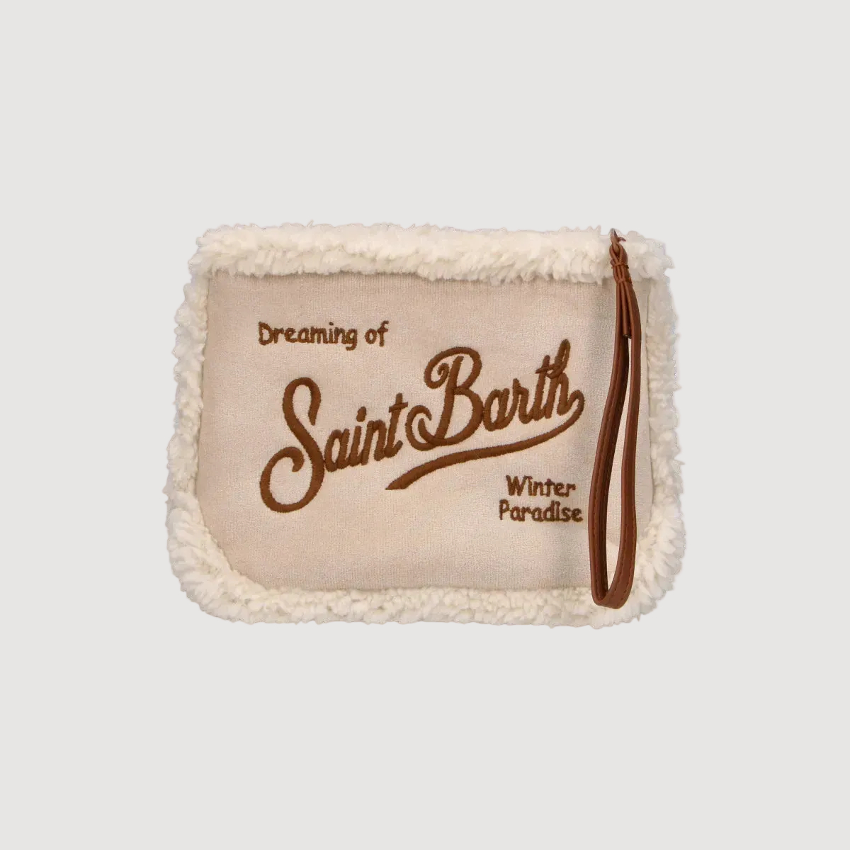 Mc2 Saint Barth pochette Aline Shearling panna