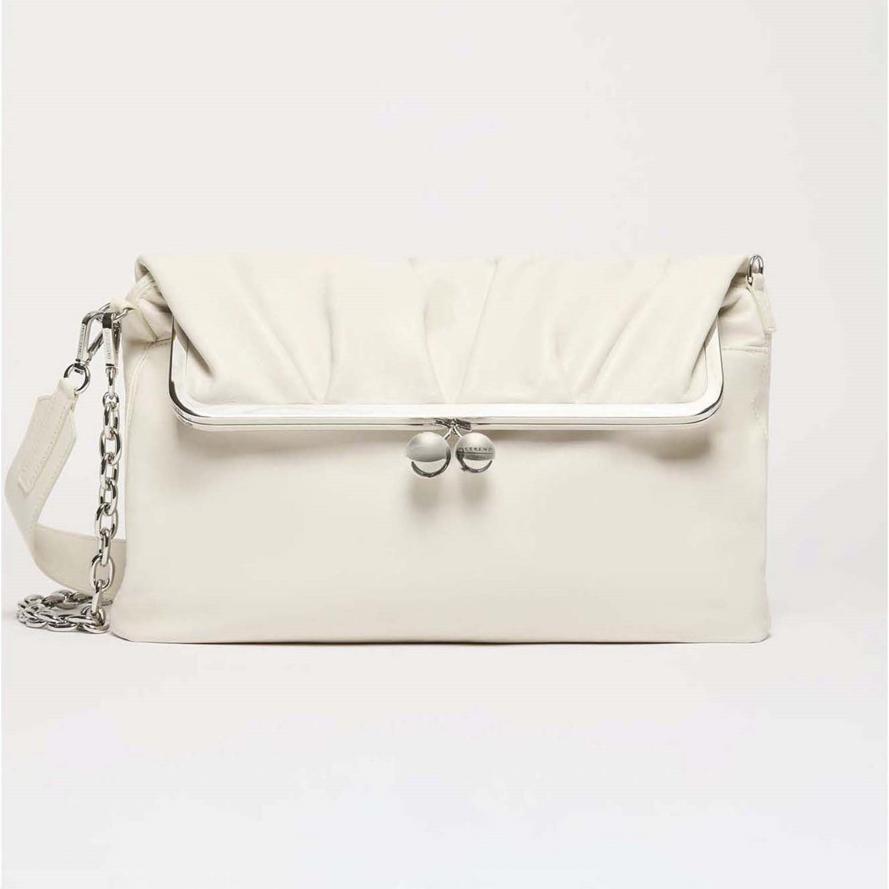 MaxMara borsa Pasticcino busta in pelle panna