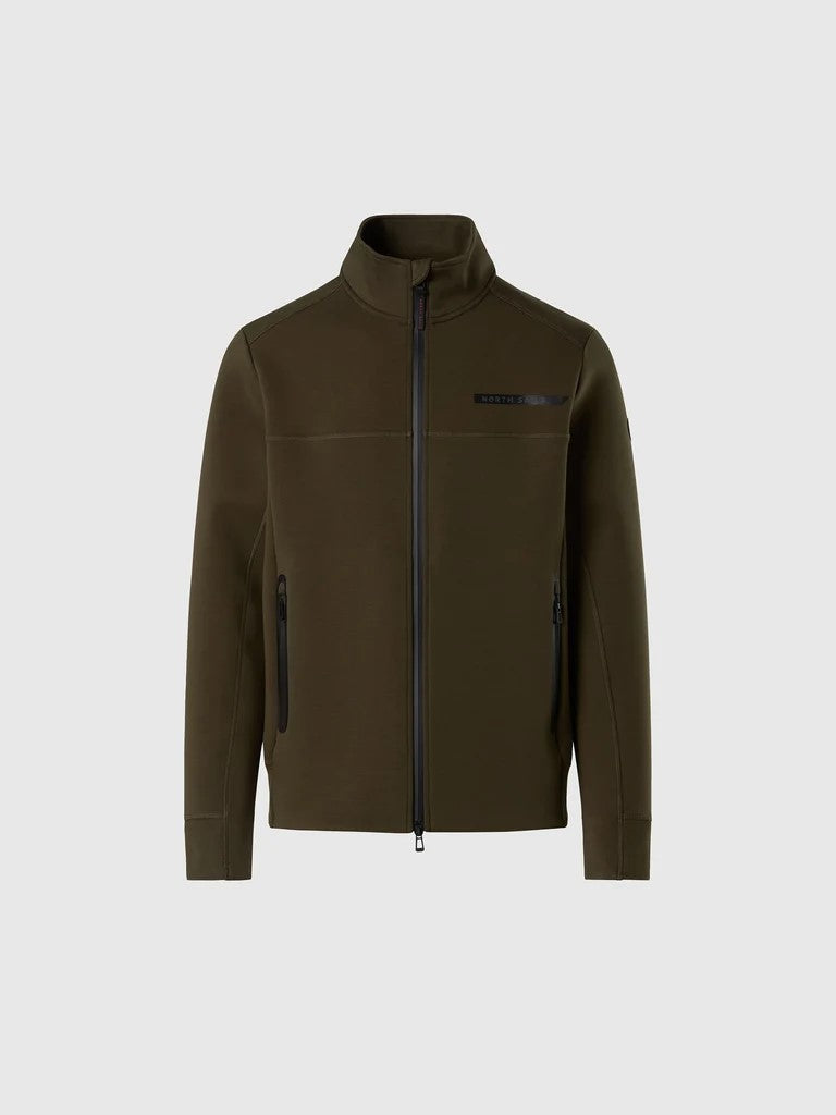 North Sails felpa con zip integrale forest night