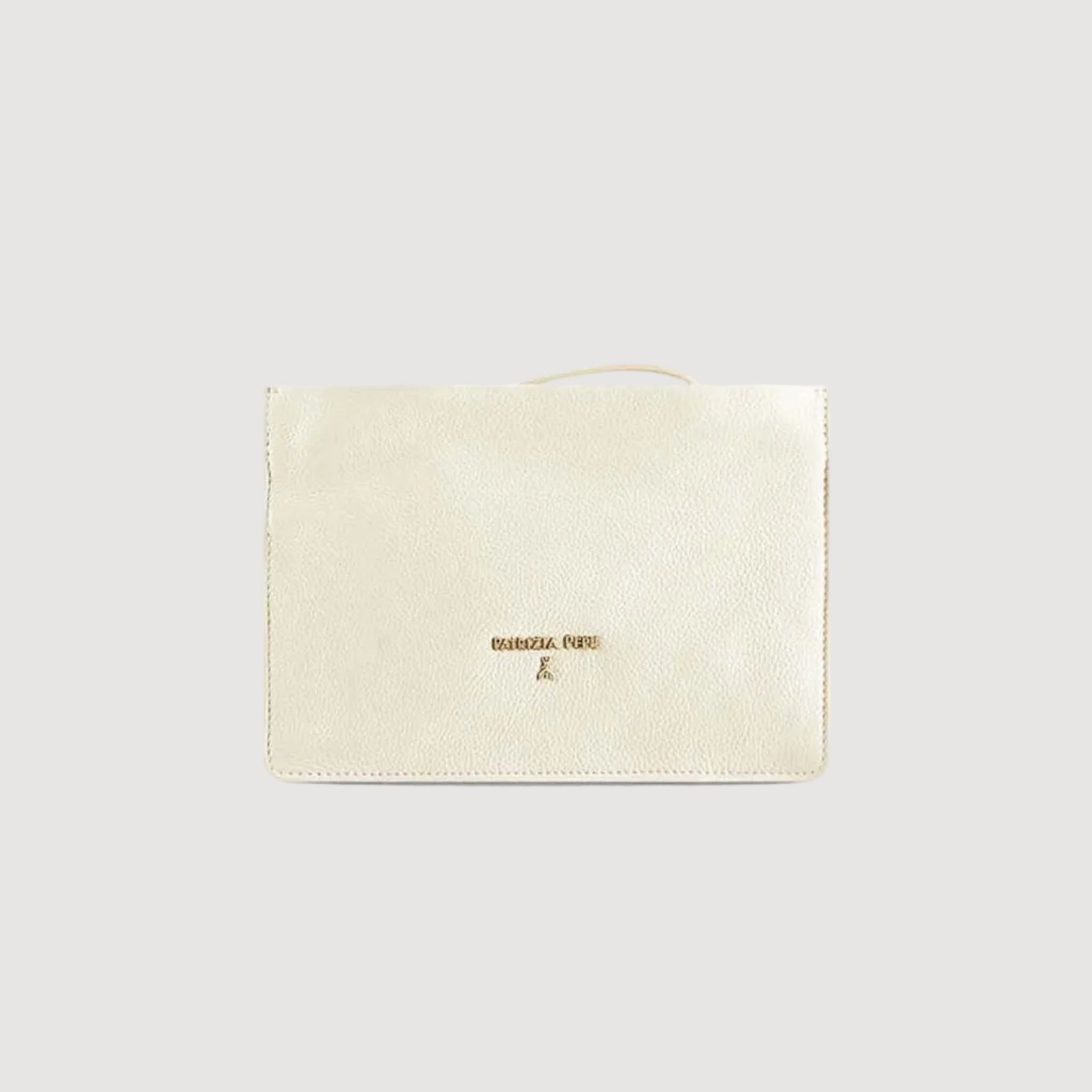 Patrizia Pepe pochette con logo in pelle Wooly white