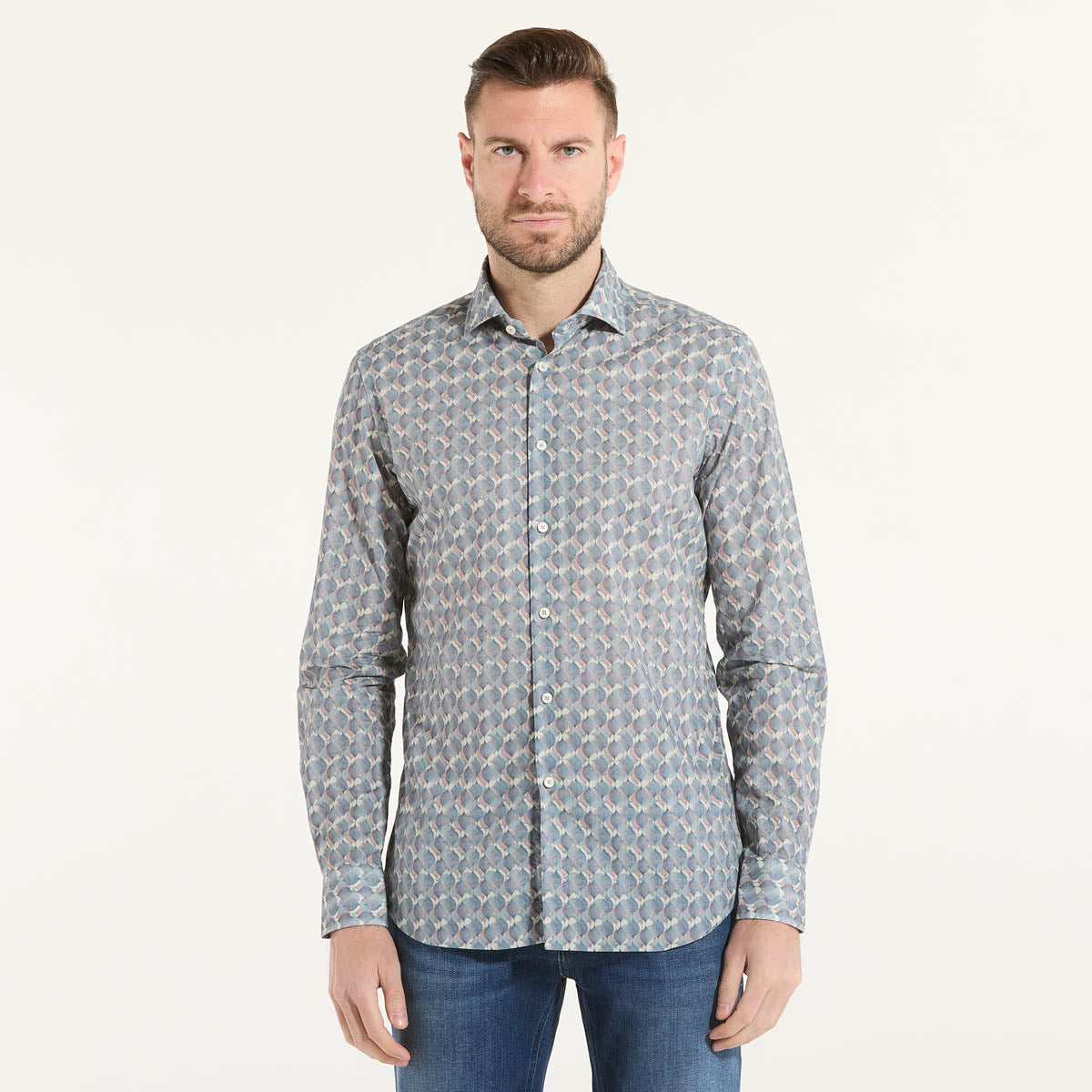 Xacus camicia taylor fit fantasia multicolor