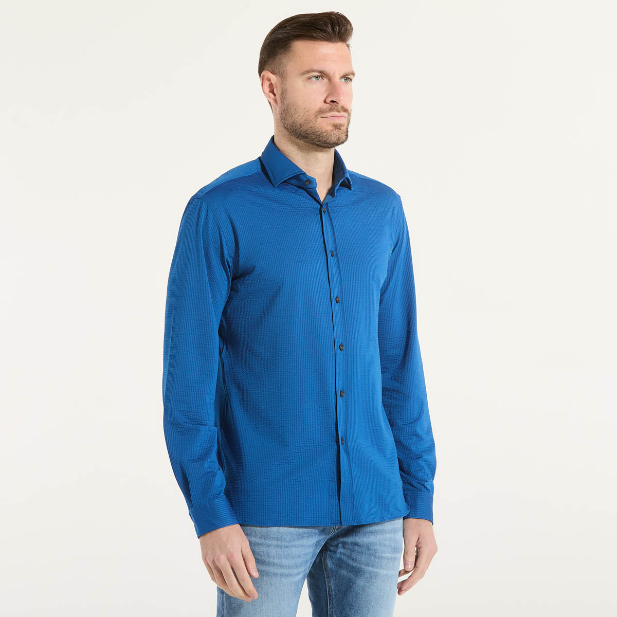 Xacus camicia active in tessuto bluette