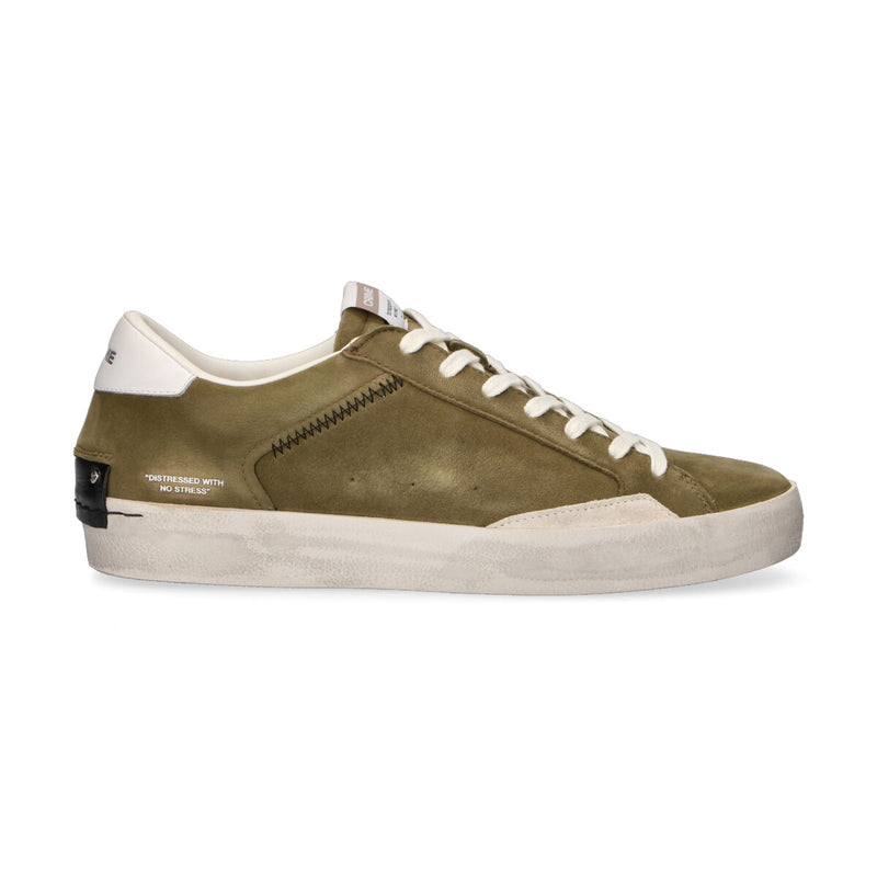 Crime London sneaker Distressed in camoscio verde
