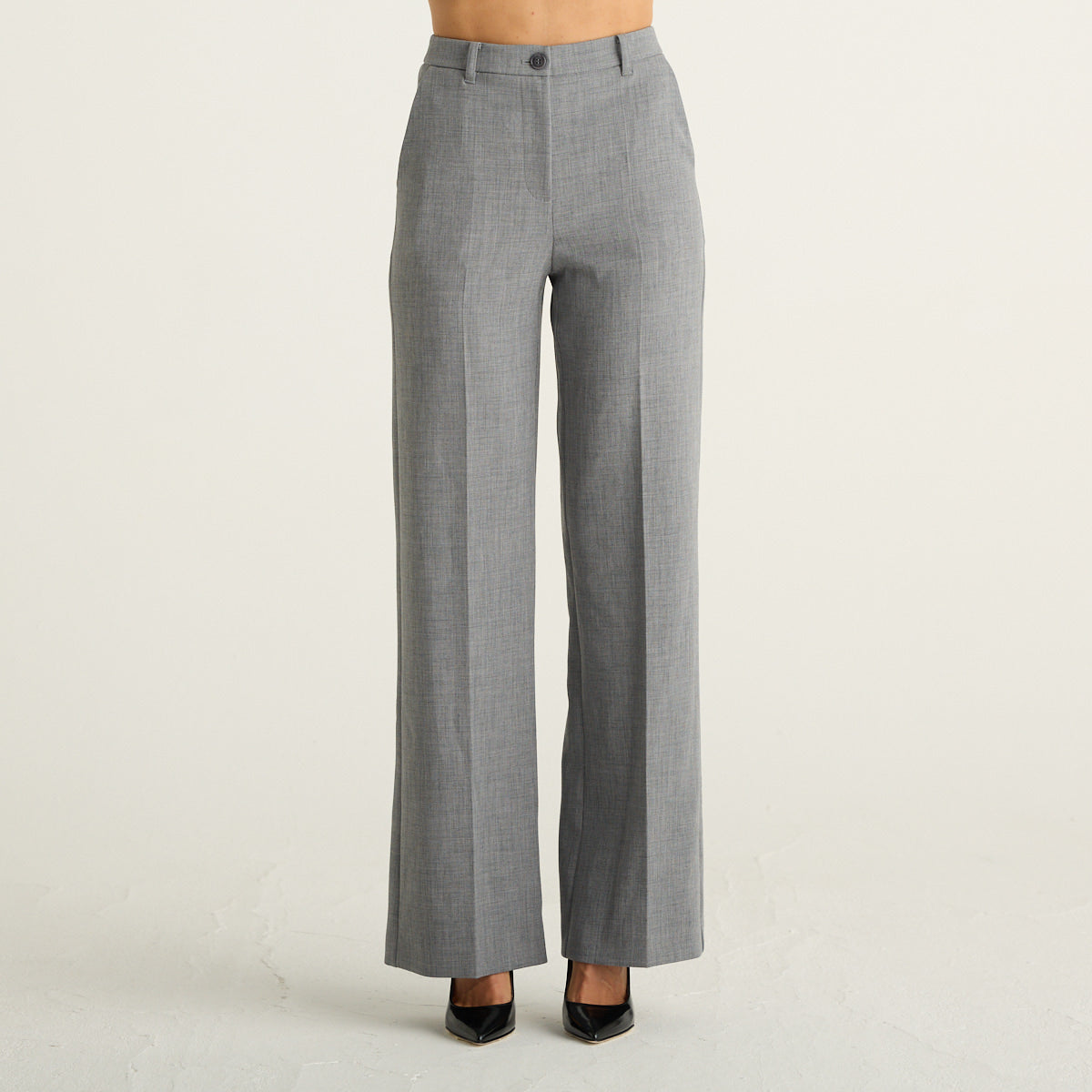 Patrizia Pepe pantaloni donna grigio mélange dritti in tela stretch