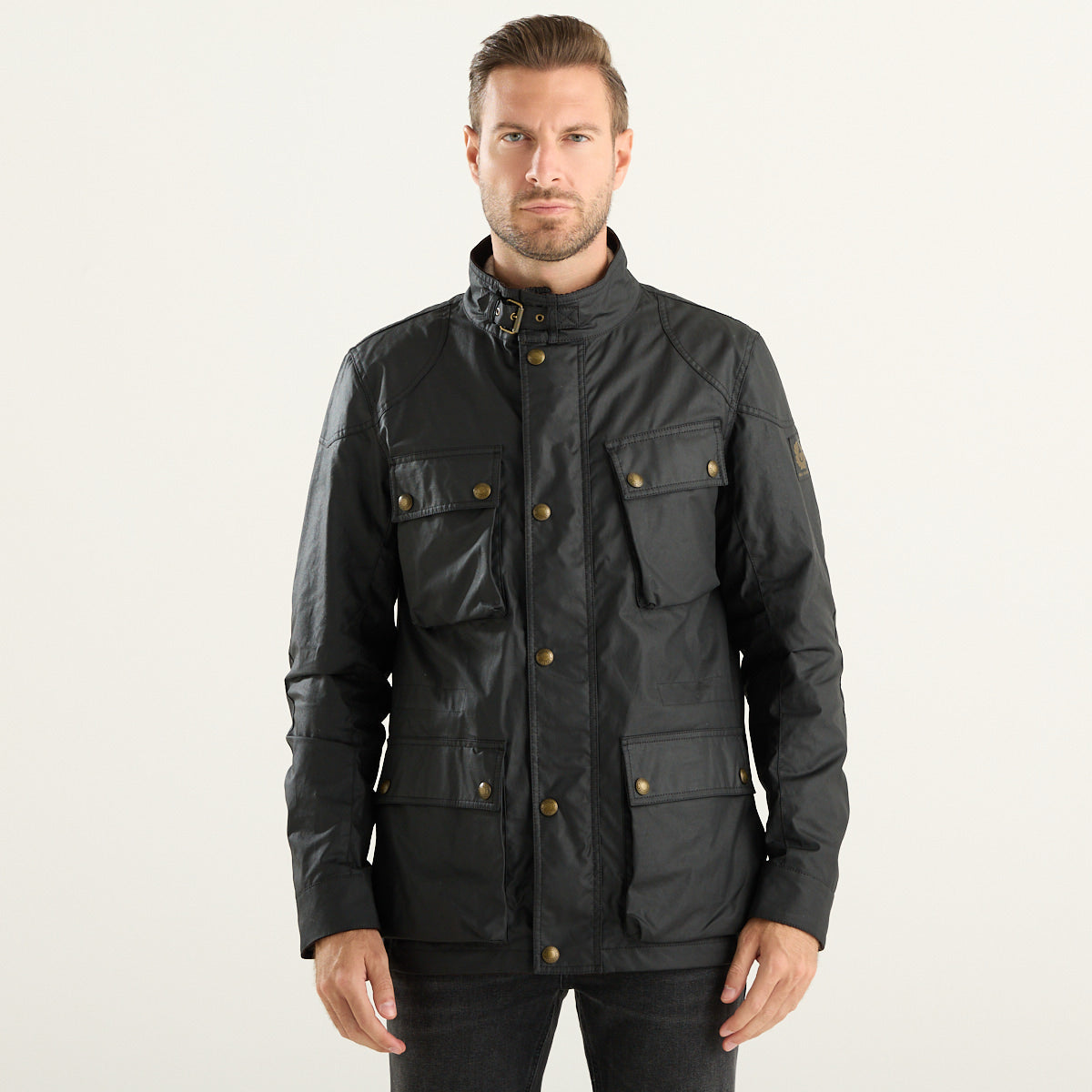 Giacca Cerata Nera Belstaff Fieldmaster