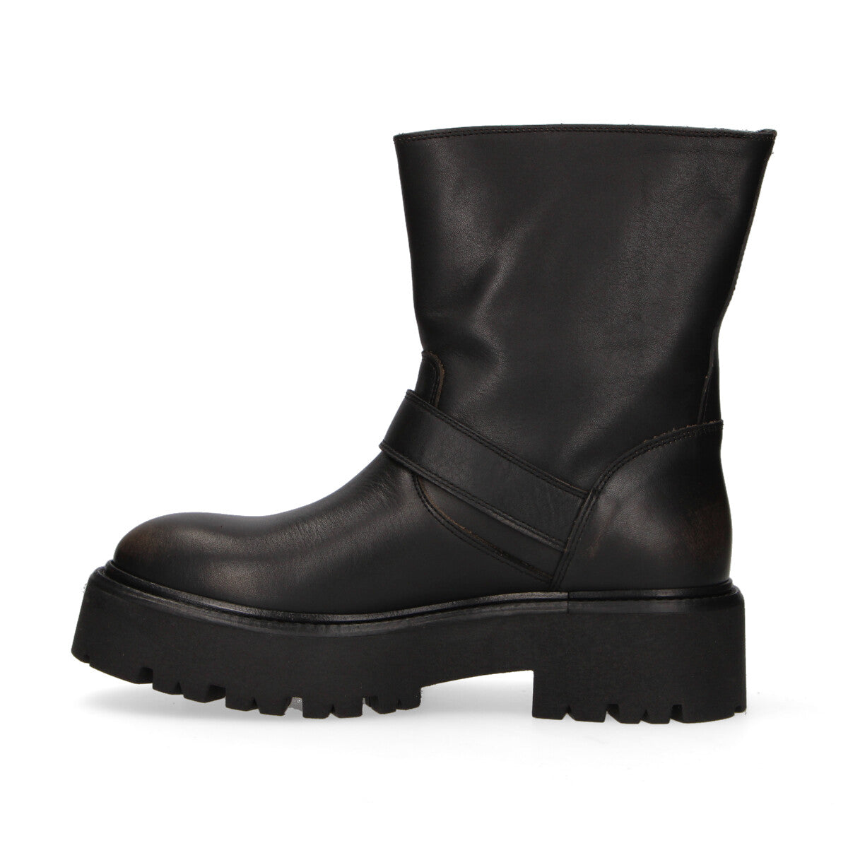 Copenhagen boot con fibbia in pelle nera